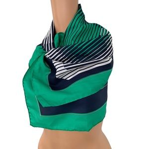 Leonardi Geometric Green Blue Print Large Square Scarf